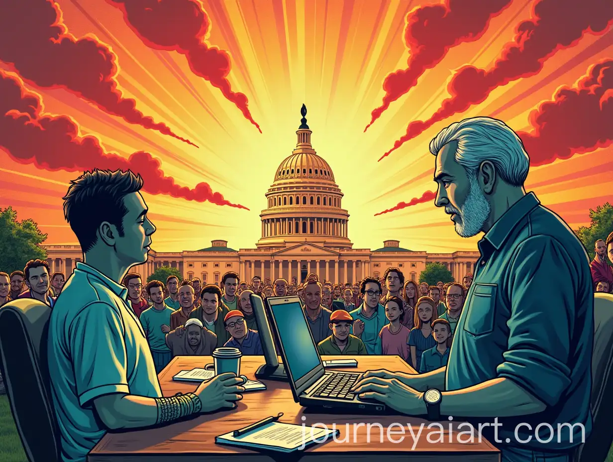 Media-Influence-on-Democracy-Illustrated-in-Comic-Style