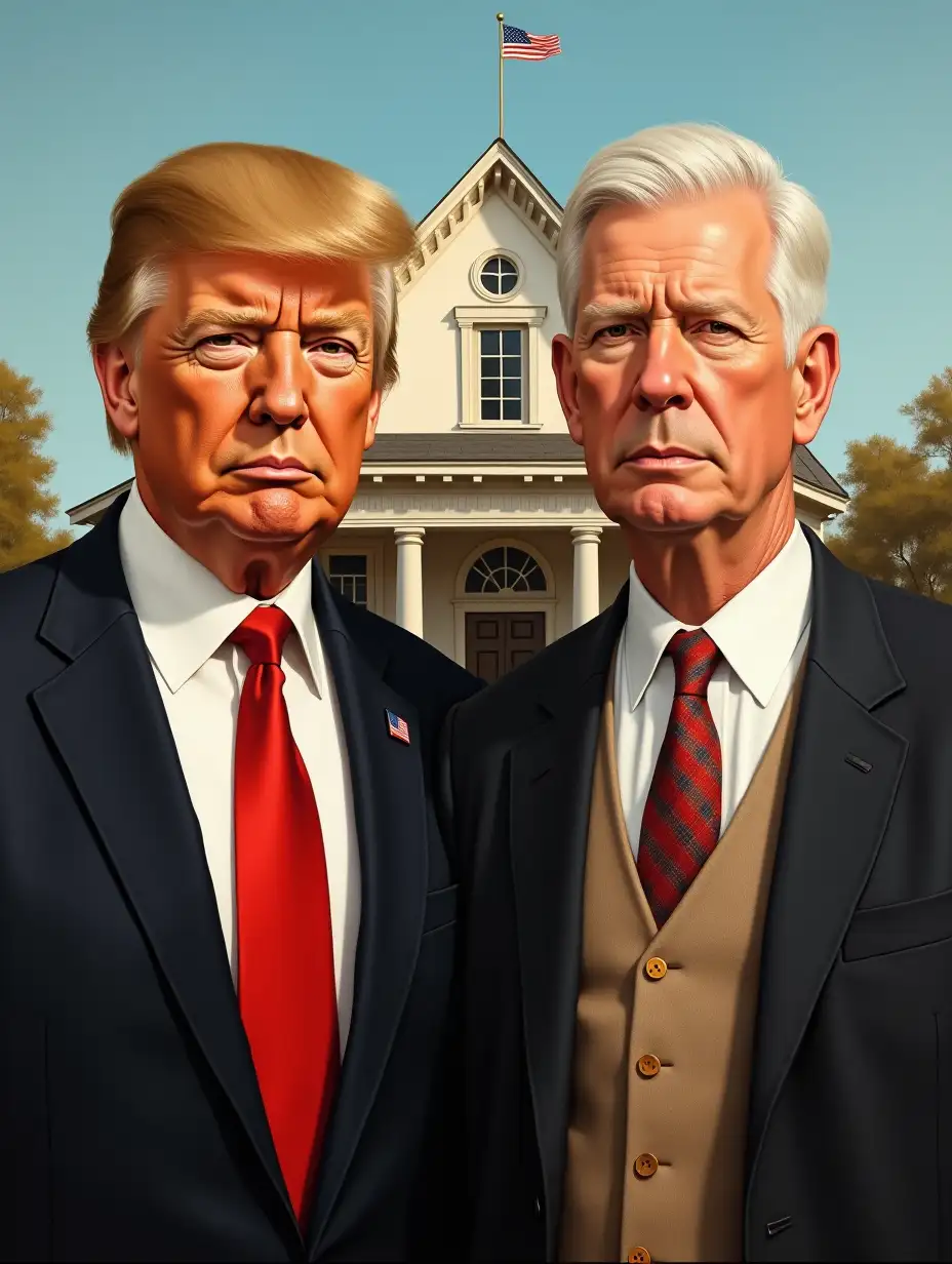 American-Gothic-Painting-with-Donald-Trump-and-JD-Vance