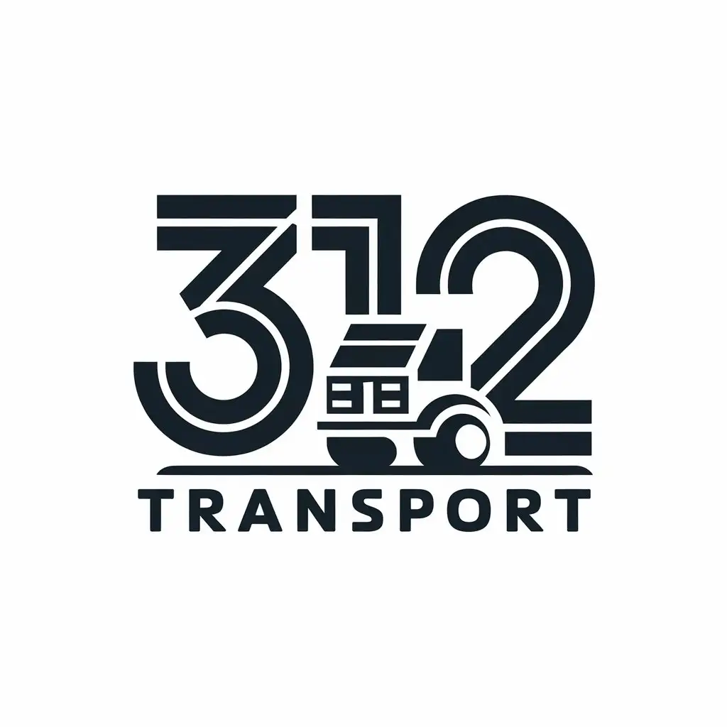 LOGO Design for 312 Transport Vector Design with Truck Symbol and Moderate Style