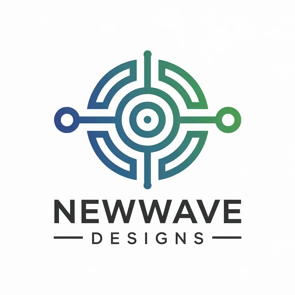 LOGO Design for NewWave Designs Blue Green Simple Friendly and Trustworthy Design for Young Adults