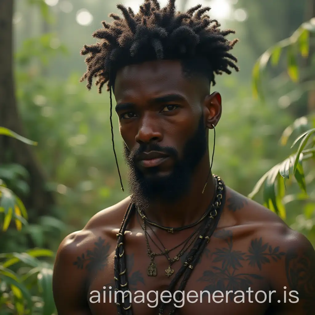 Strong-Black-Man-Connected-to-Nature-in-Resilient-Pose