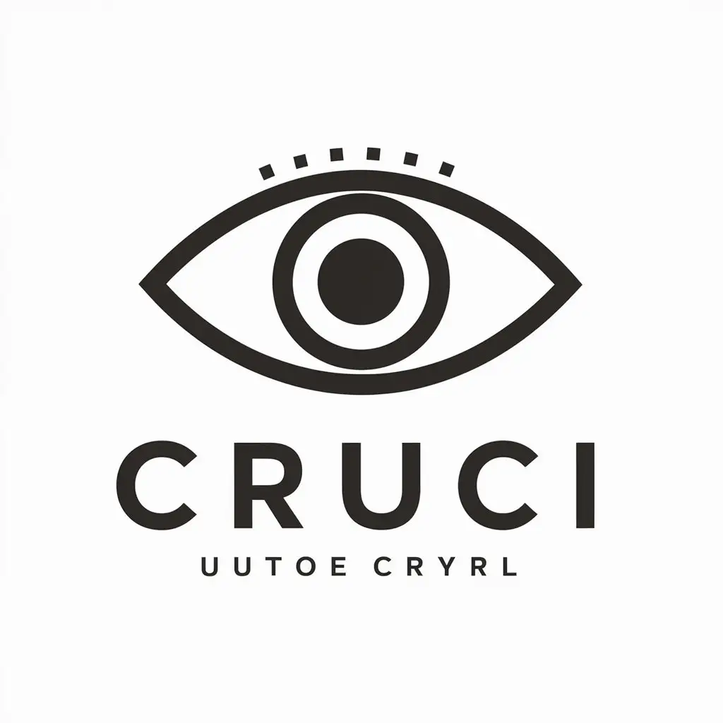 a vector logo design,with the text "cruci", main symbol:gray eye,Moderate,be used in Others industry,clear background