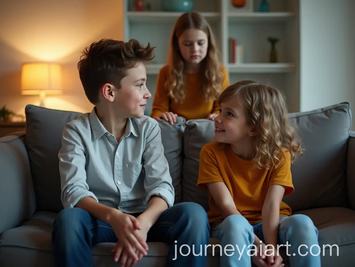 A-Boy-and-a-Stylish-Girl-Engaged-in-Conversation-with-a-Heartbroken-Girl-in-the-Background