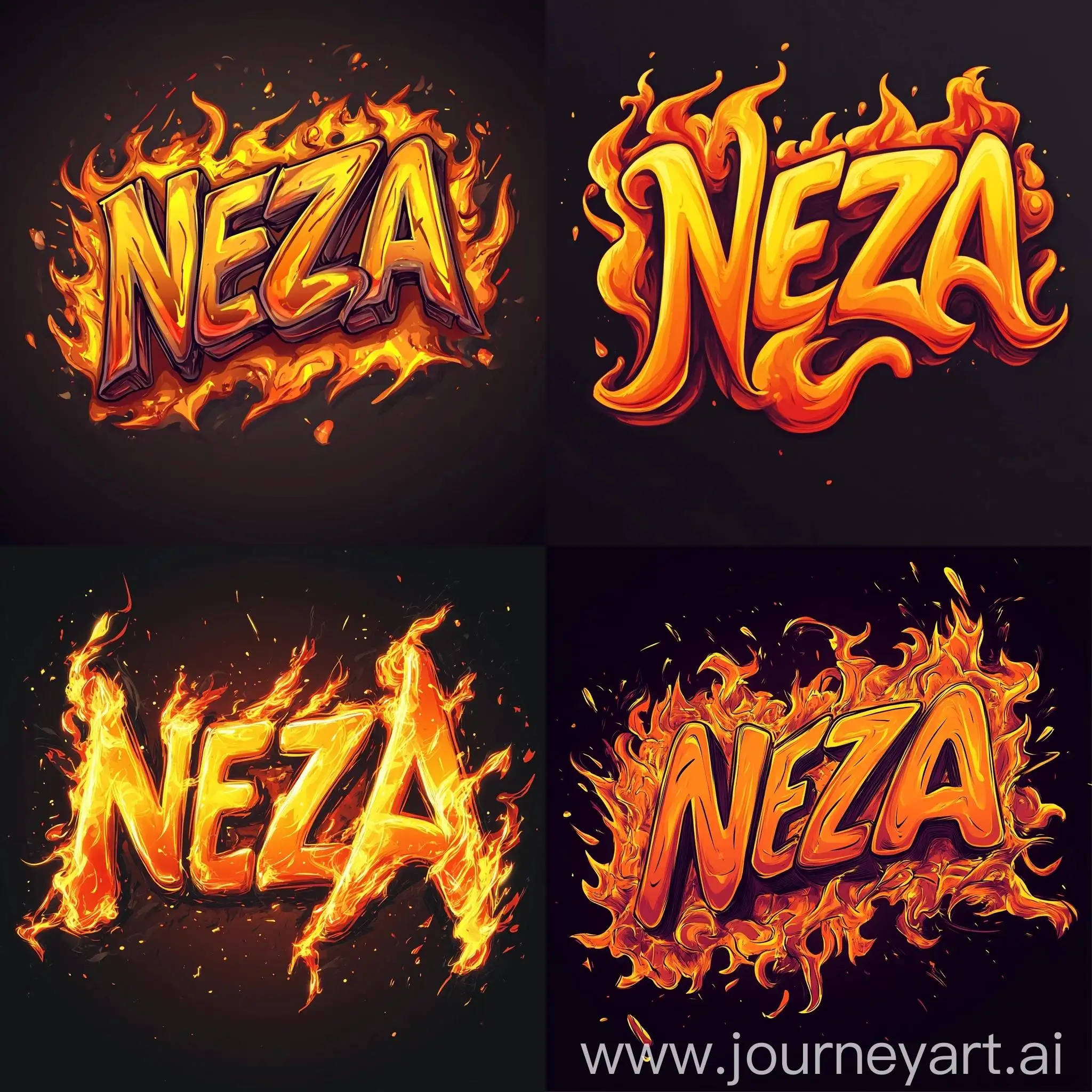 NEZA-Text-Logo-in-Fiery-Comic-Style