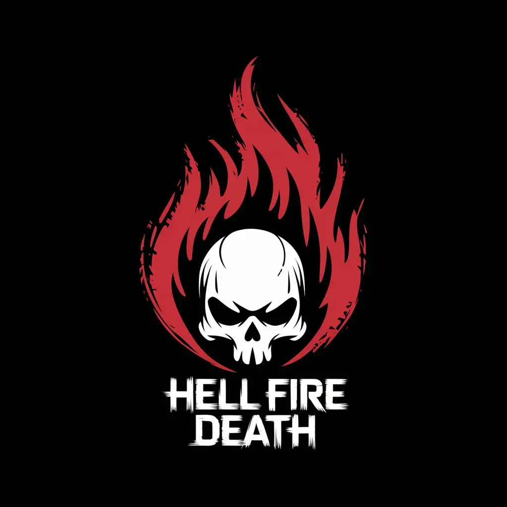 LOGO Design for Hell Fire Death Blood Skill and Sketch Elements with Black and Clear Backgrounds