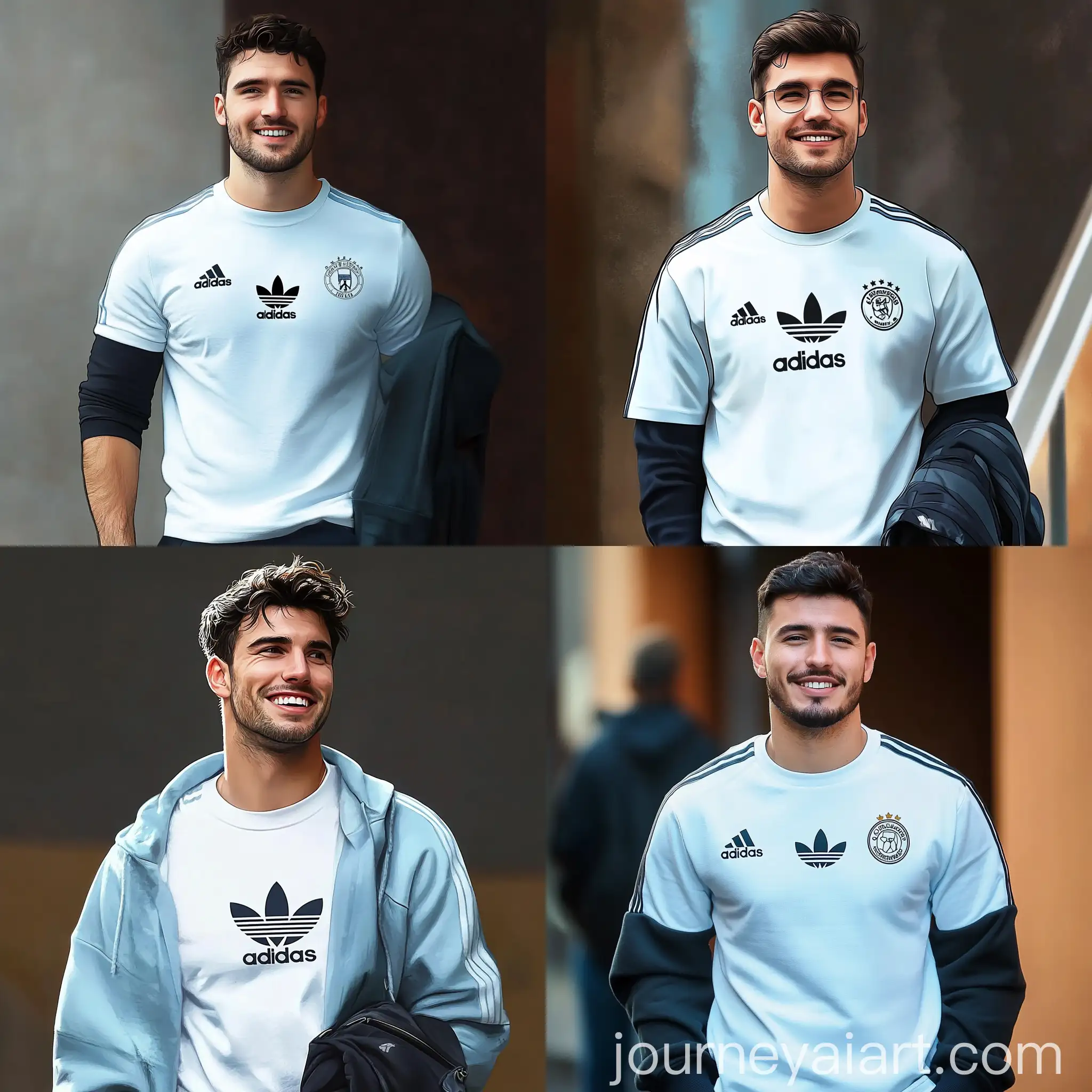 Man-Wearing-White-Summer-TShirt-with-Clear-Adidas-Logo-Smiling-Realistic-Smile