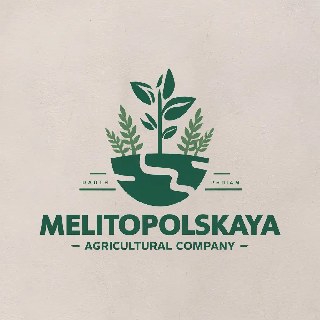 a vector logo design,with the text "Melitopolskaya Agricultural Company", main symbol:Earth and plants,Moderate,be used in agriculture industry,clear background