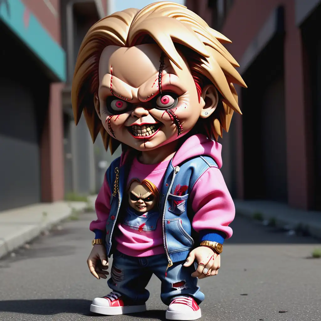 ChuckyInspired Chibi Character with Street Style Swagger