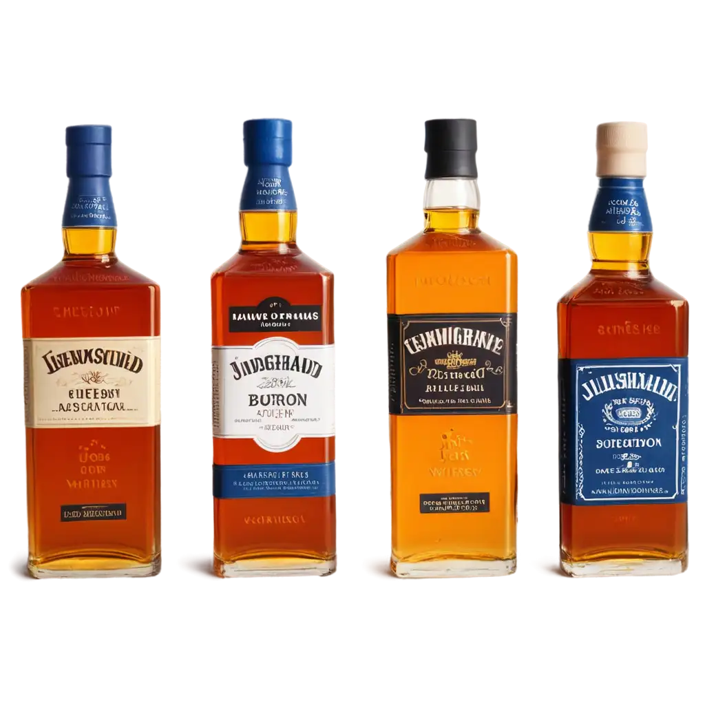 Whiskey-and-Bourbon-Bottles-PNG-Image-with-Amber-and-Blue-Accents-HighQuality-Landscape-Design