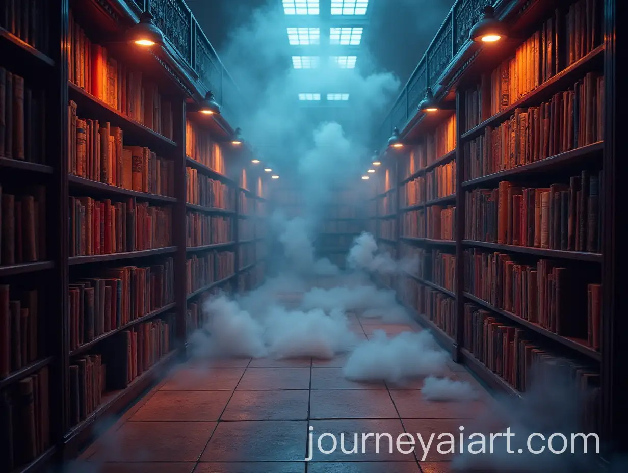Magical-Library-with-Floating-Books-and-Colorful-Fog