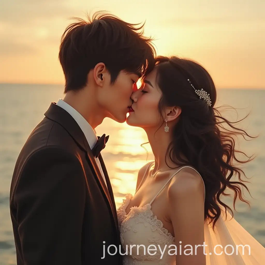 Realistic-Korean-Couple-Sharing-a-Kiss-in-Romantic-Moment