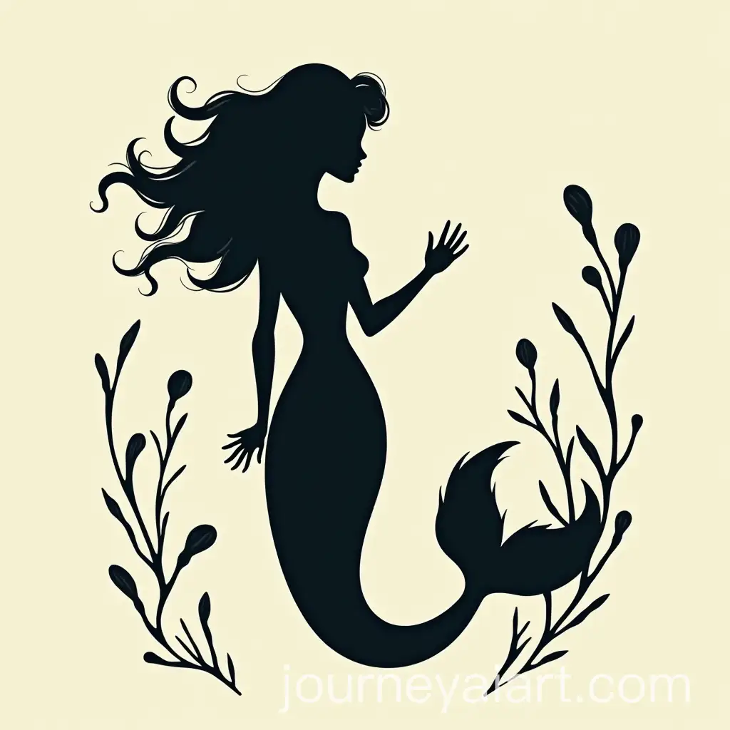 Comic-Style-Mermaid-Swimming-Silhouette
