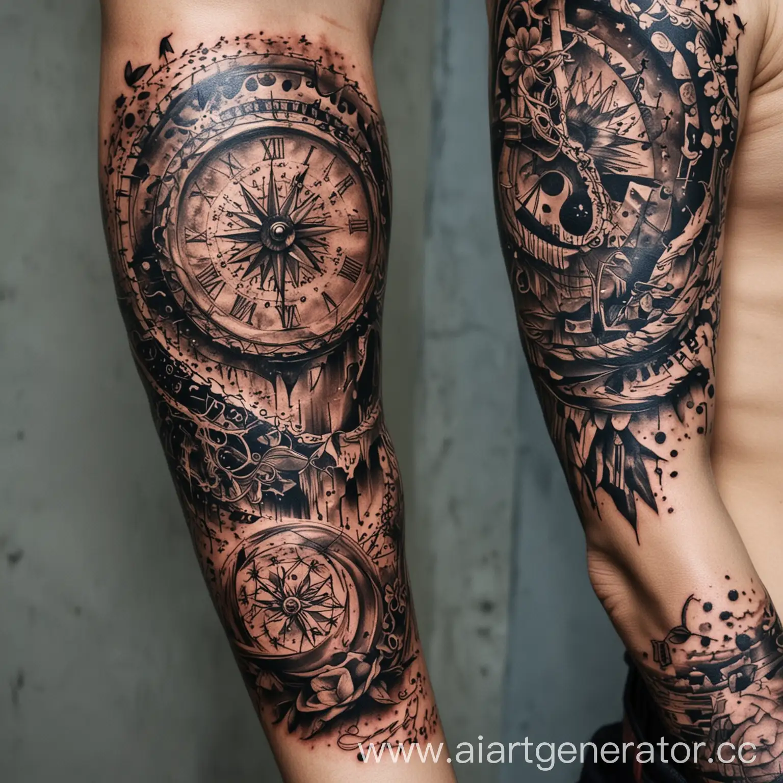 Intricate-Full-Arm-Tattoo-Design-Universal-Longing