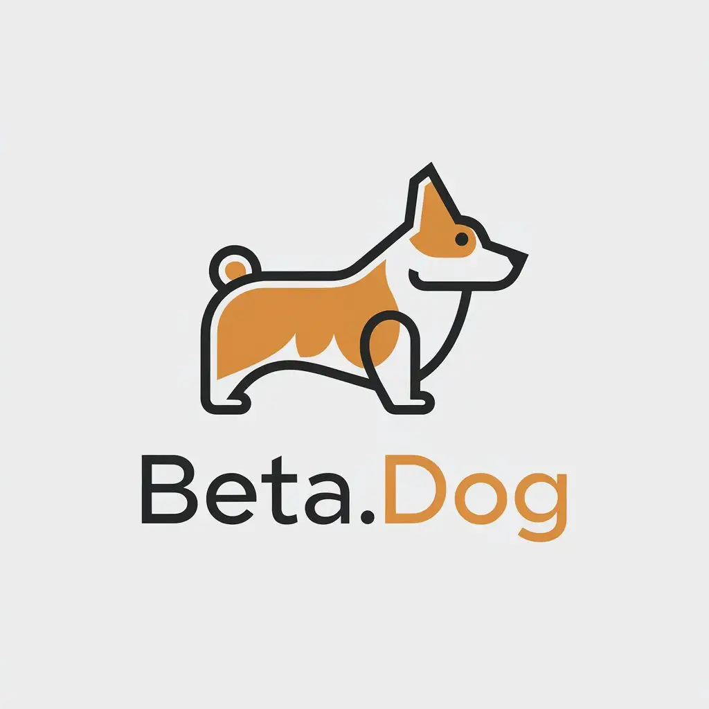 a vector logo design,with the text "beta.dog", main symbol:Corgi,Minimalistic,be used in Animals Pets industry,clear background