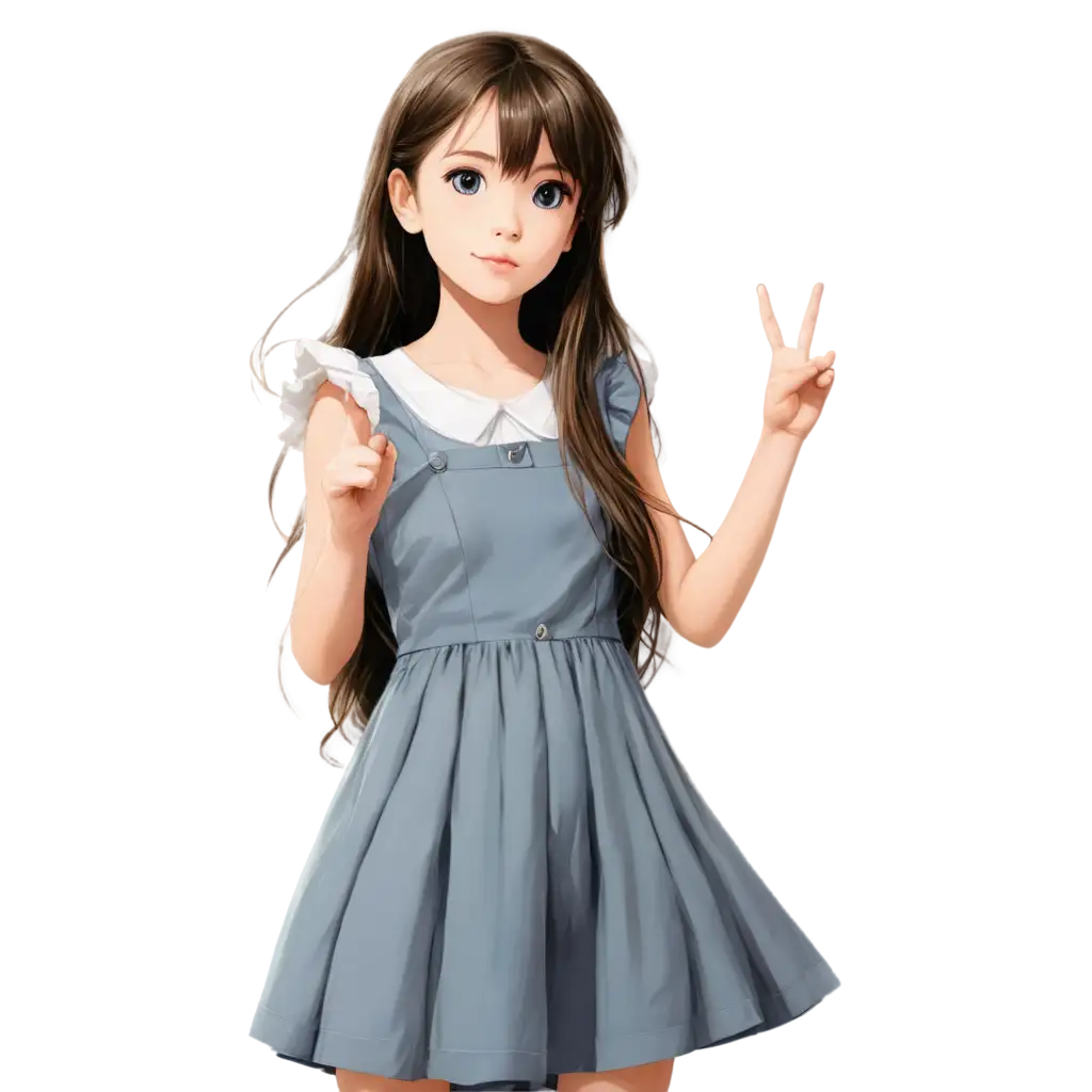 10YearOld-Anime-Girl-Painting-on-Canvas-in-Baby-Dress-and-Long-Hair-PNG-Image