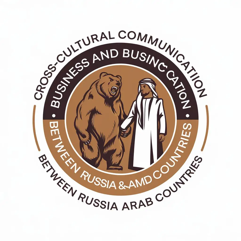 a vector logo design,with the text "cross-cultural communication in business between Russia and Arab countries", main symbol:cross-cultural communication in business between Russia and Arab countries,Moderate,be used in Finance industry,clear background