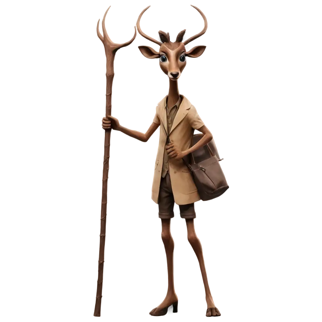 HumanLAI-Image-Prompt-Analysisike-Antelope-with-a-Stick-and-Bag-PNG-Image-A-Unique-and-Creative-Artwork-for-Various-Uses