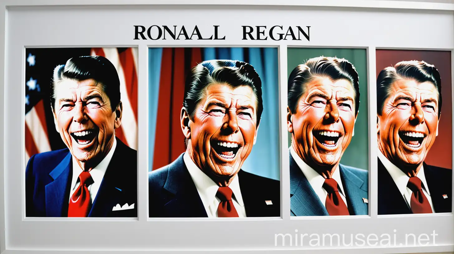 Ronald Reagan Compilation Jokes in Large White Frame