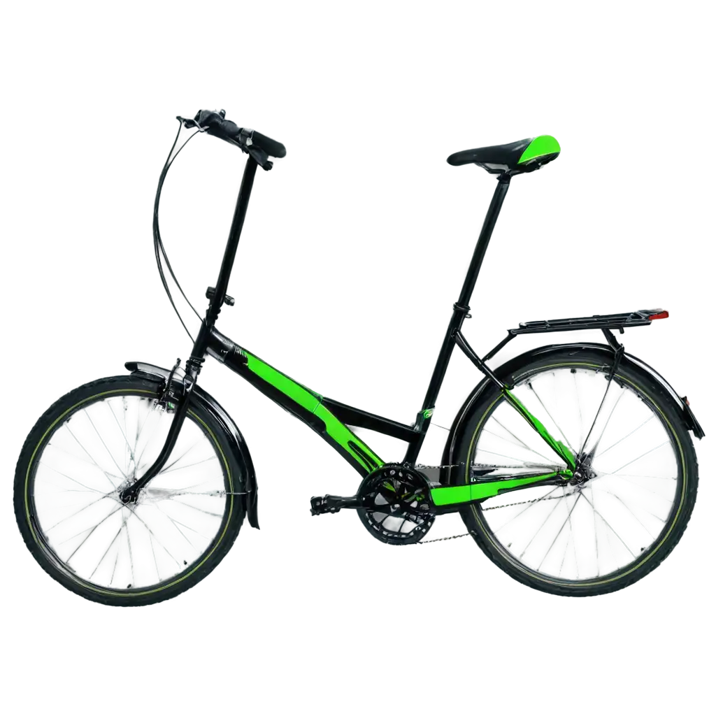 Black-TwoWheeled-Bicycle-with-Green-Inserts-PNG-Image-for-Clear-and-Versatile-Use