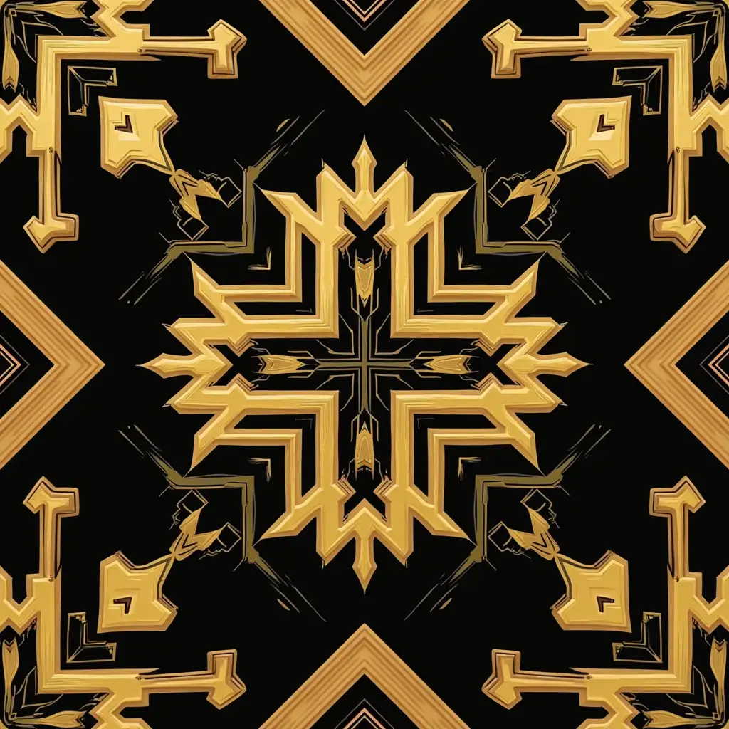 Art Deco geometric pattern in gold