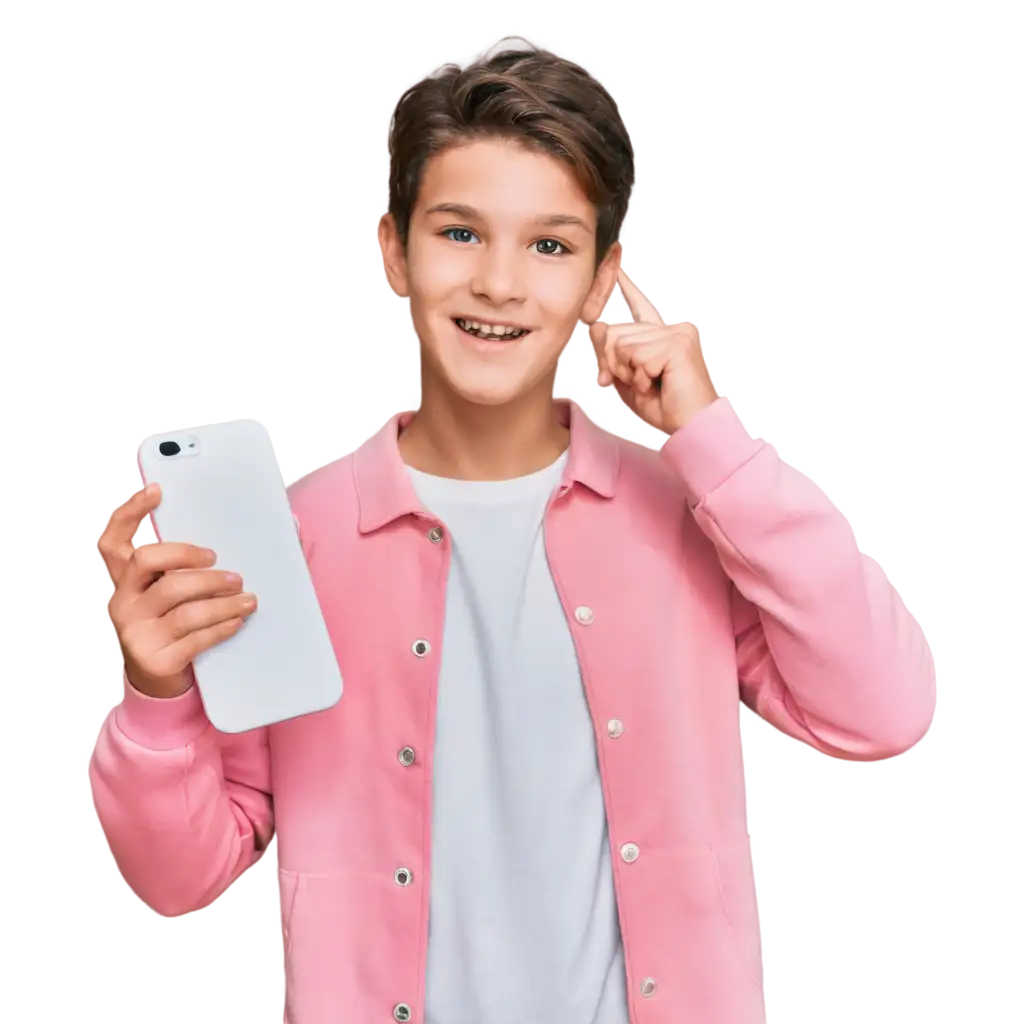 Boy-Holding-Light-Pink-Mobile-Phone-PNG-Image-for-Digital-Designs-and-Creative-Projects