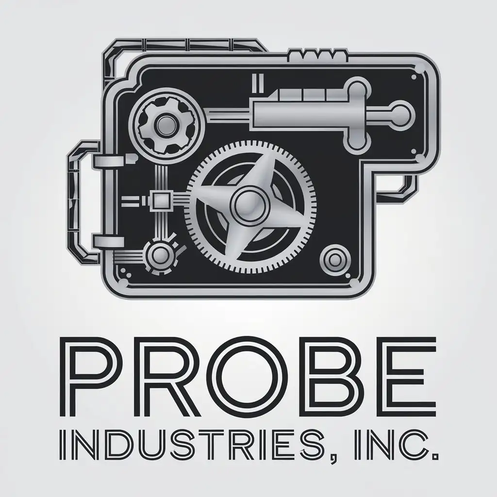 LOGO Design for Probe Industries Inc ElectroMechanical Equipment with Complex Symbol and Clear Background