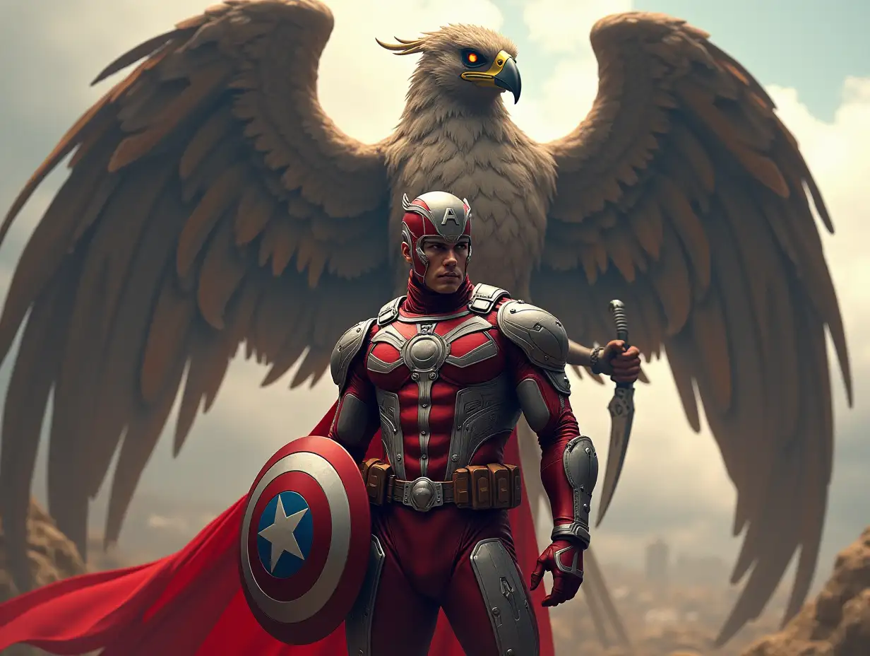 Captain-Indonesia-Superhero-with-Garuda-Bird-and-Traditional-Armor