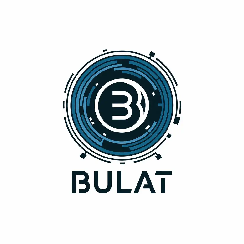 a vector logo design,with the text "Bulat", main symbol:B,Moderate,be used in Technology industry,clear background