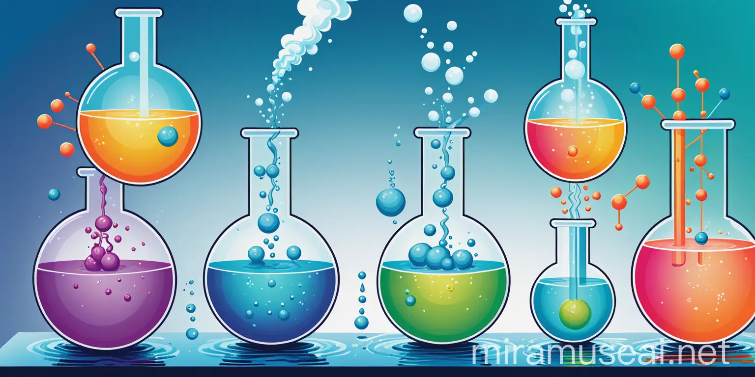 Colorful Illustration for Physics and Chemistry Lesson on WaterBased Solutions