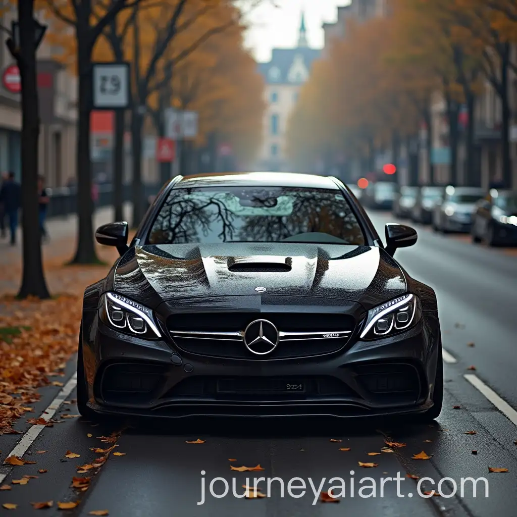 Black-Mercedes-Benz-Transforming-into-a-Tiger-on-the-Street