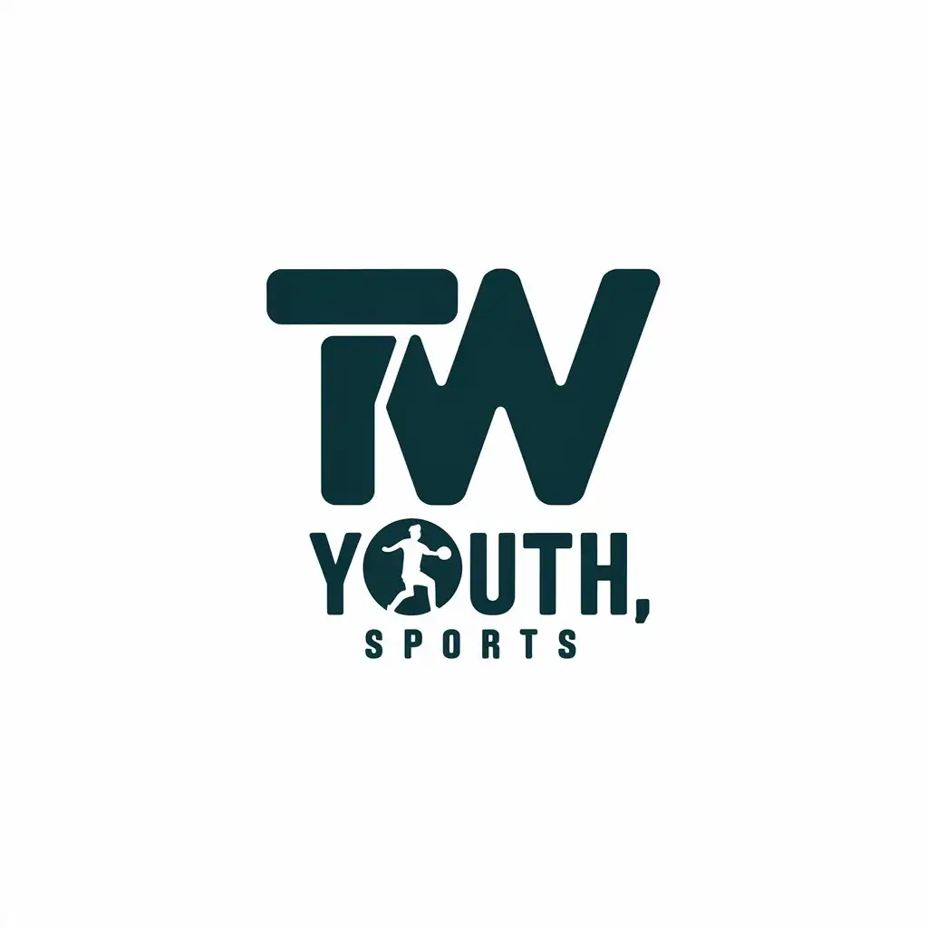 LOGO Design for TW Youth Sports Minimalistic Sports Fitness Theme with Bold Typography