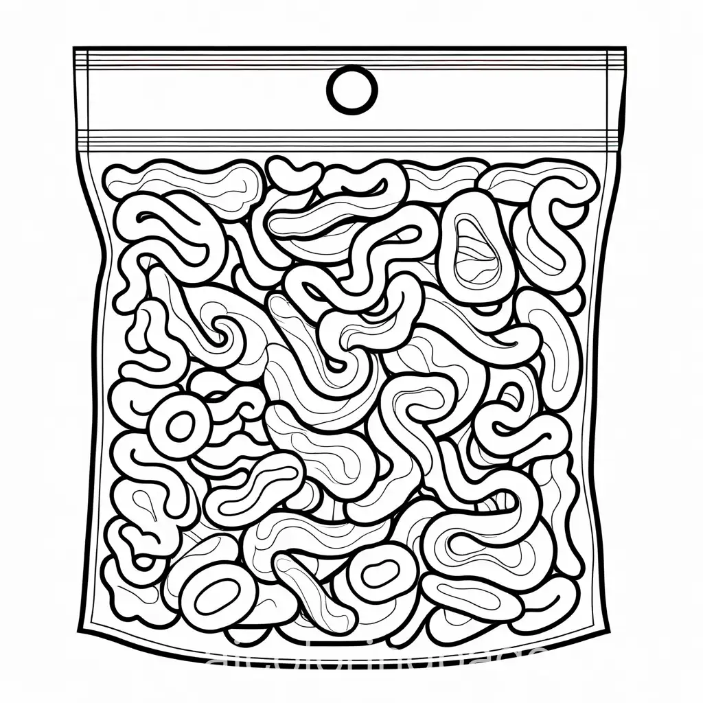 Simple-Coloring-Page-of-a-Bag-of-Gummy-Worms-for-Kids