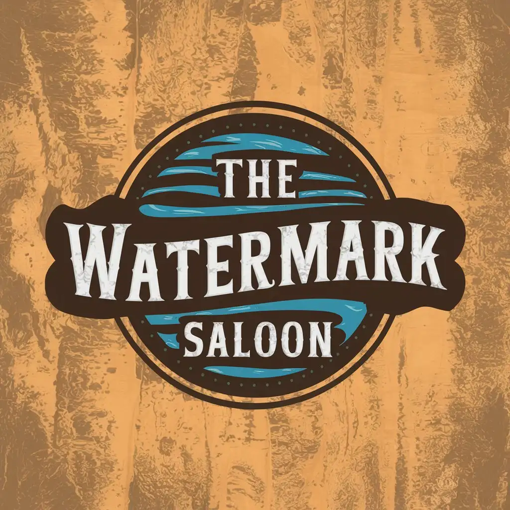 LOGO Design For The Watermark Saloon River and Old West Theme with Rustic Vintage Style