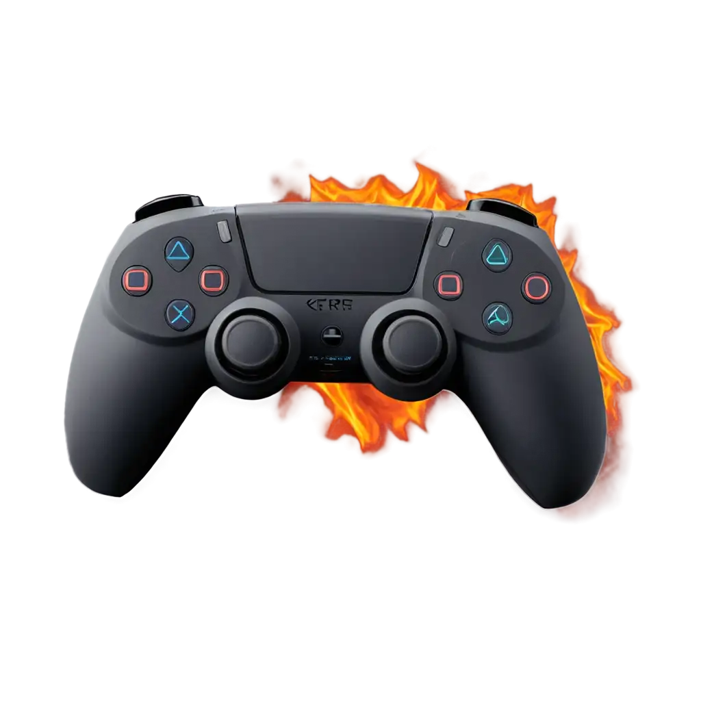 Burning-PS5-Game-Pad-PNG-Image-HighQuality-and-Dynamic-Artwork-for-Digital-Use