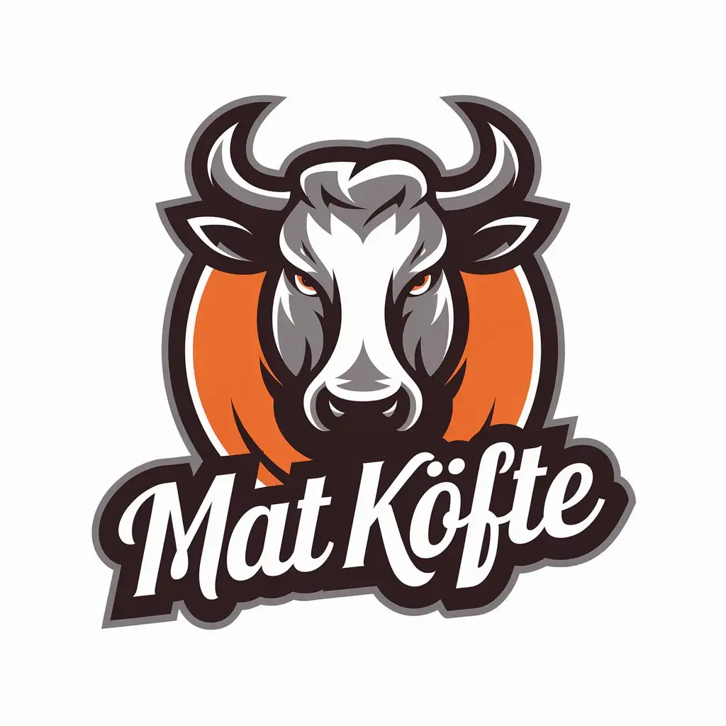 LOGO Design For MAT Kfte Modern Cows Head Mascot Style on White Background