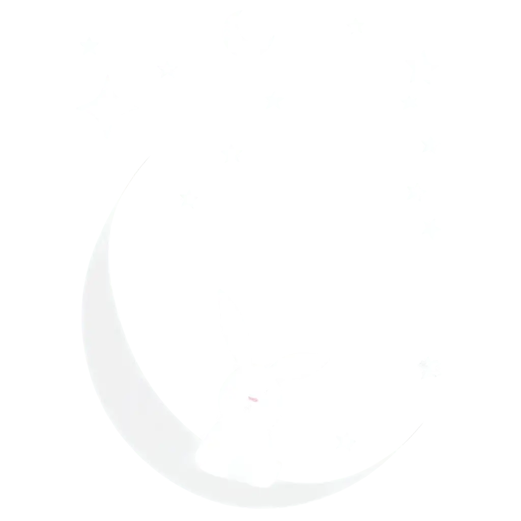 (tearing paper effect), moon and rabbit coming out, pure white