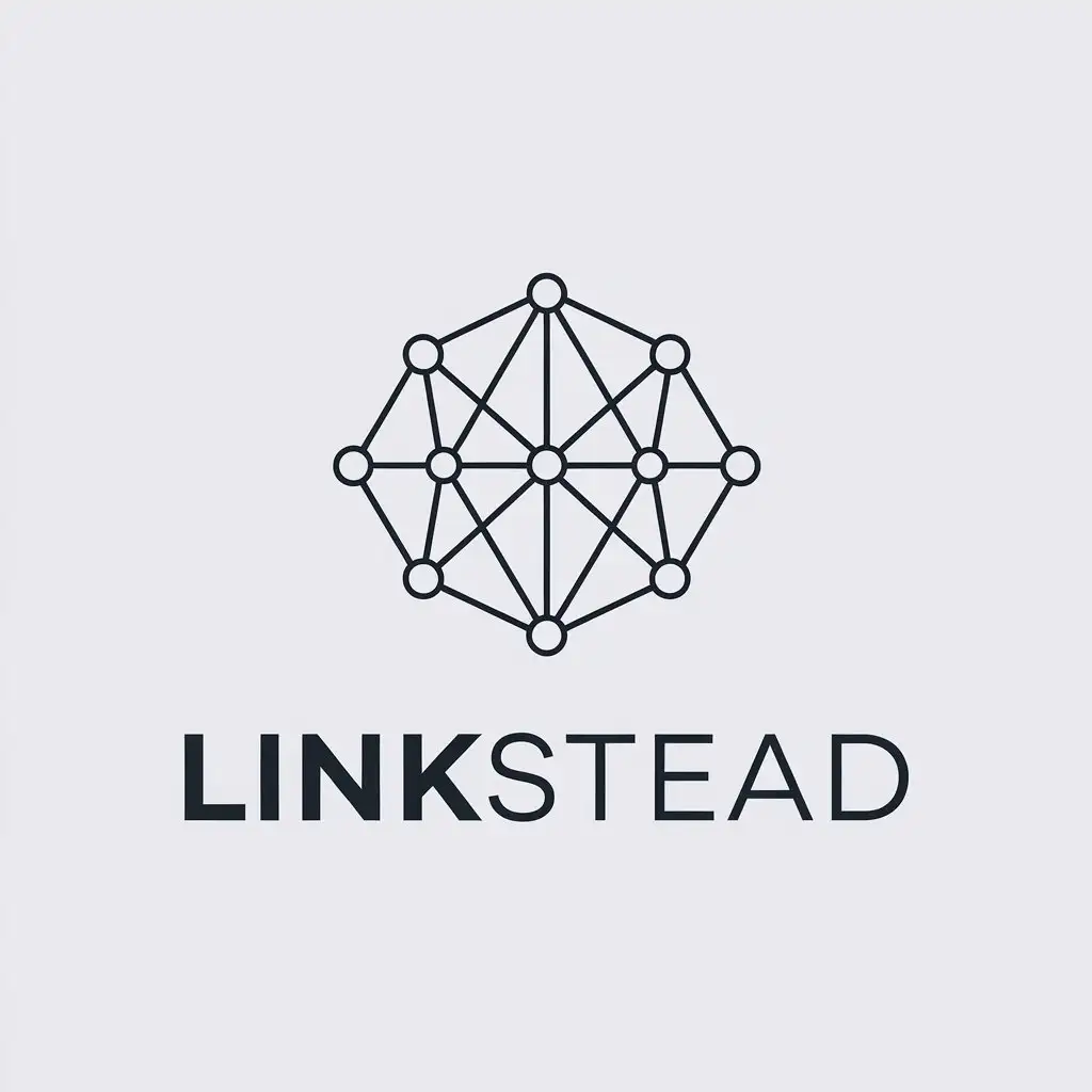 LOGO Design for LinkStead Minimalistic Network Theme with Clear Background