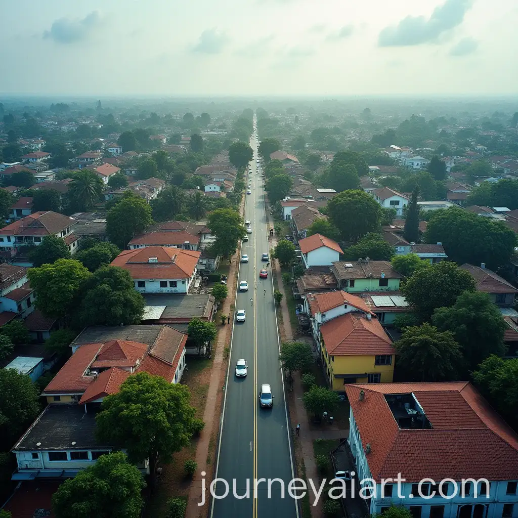 Aerial-View-of-Kerala-Town-India