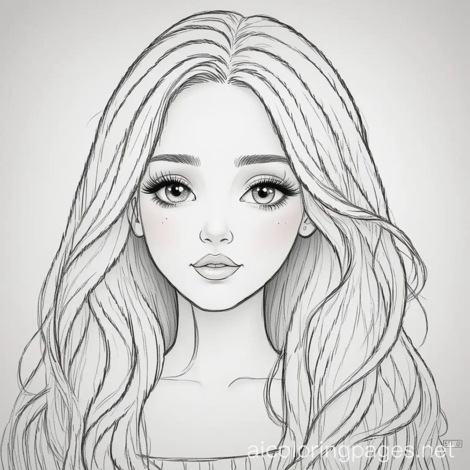 Pretty-Girl-with-Long-Gorgeous-Hair-Coloring-Page