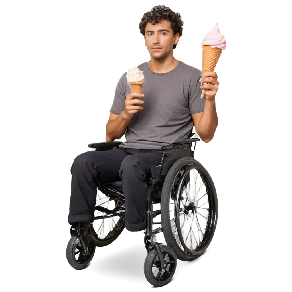 cripple with a ice cream