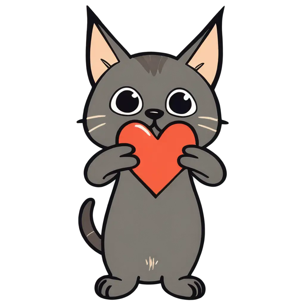 Cartoon-Kitten-Sticker-PNG-with-Heart-in-Paws-Cute-HighQuality-Design-for-Versatile-Use