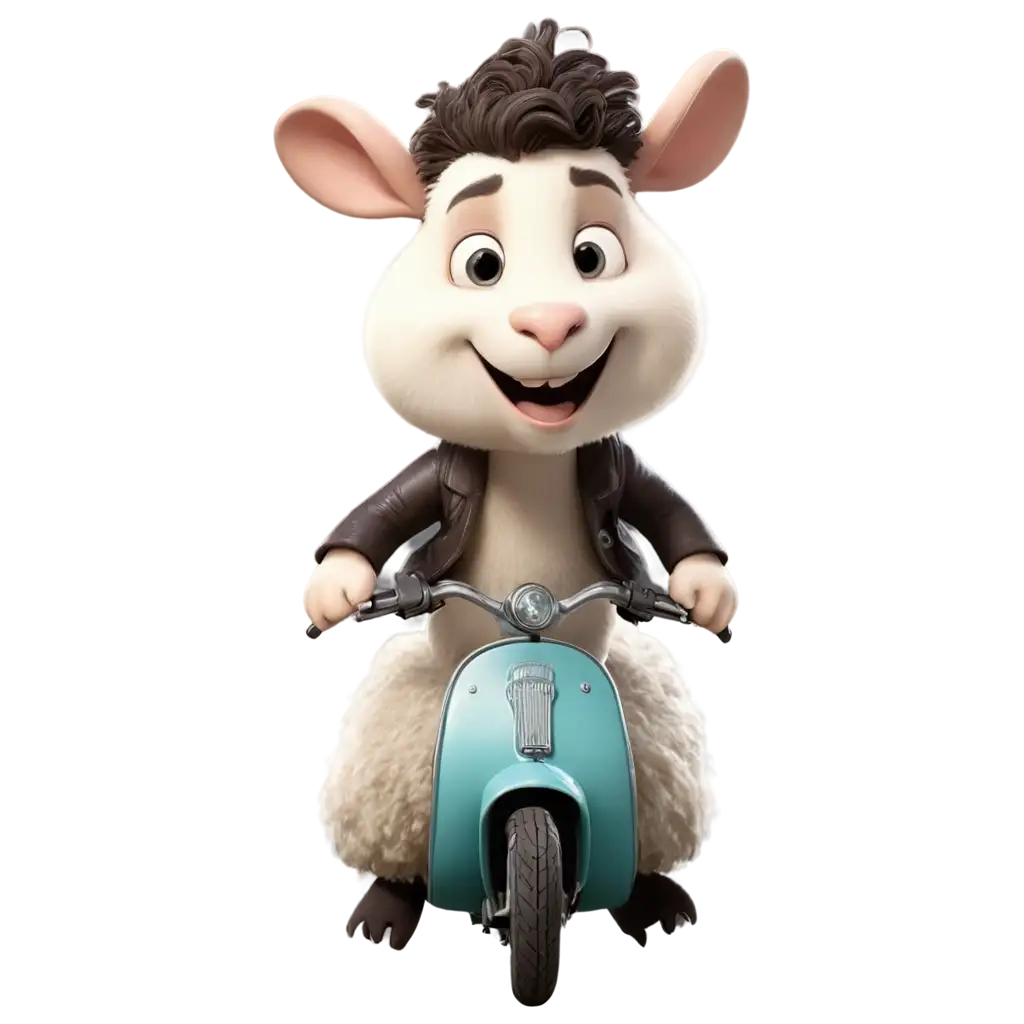 Create-a-Disney-Character-Sheep-Riding-a-Funny-Vespa-PNG-Image