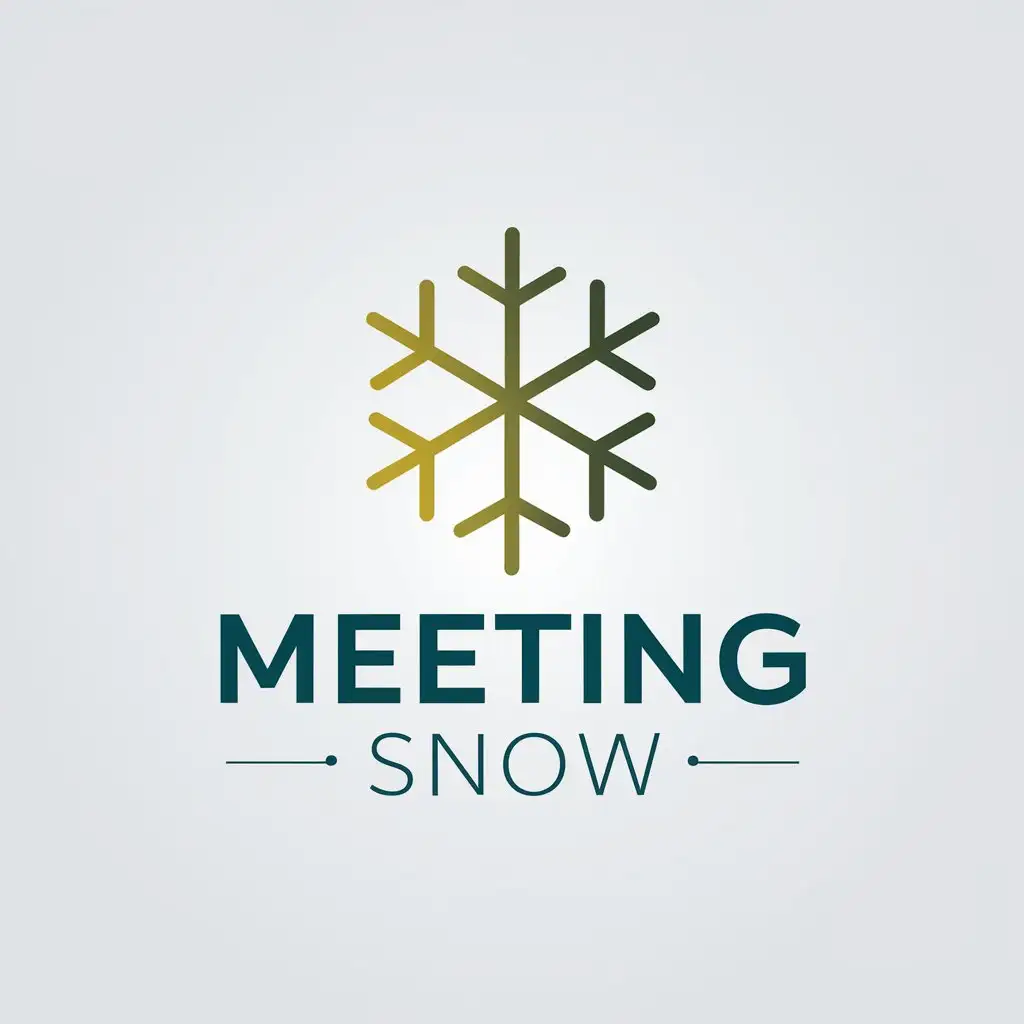 LOGO Design for Meeting Snow Snowflakes in Green Yellow and Blue for the Travel Industry