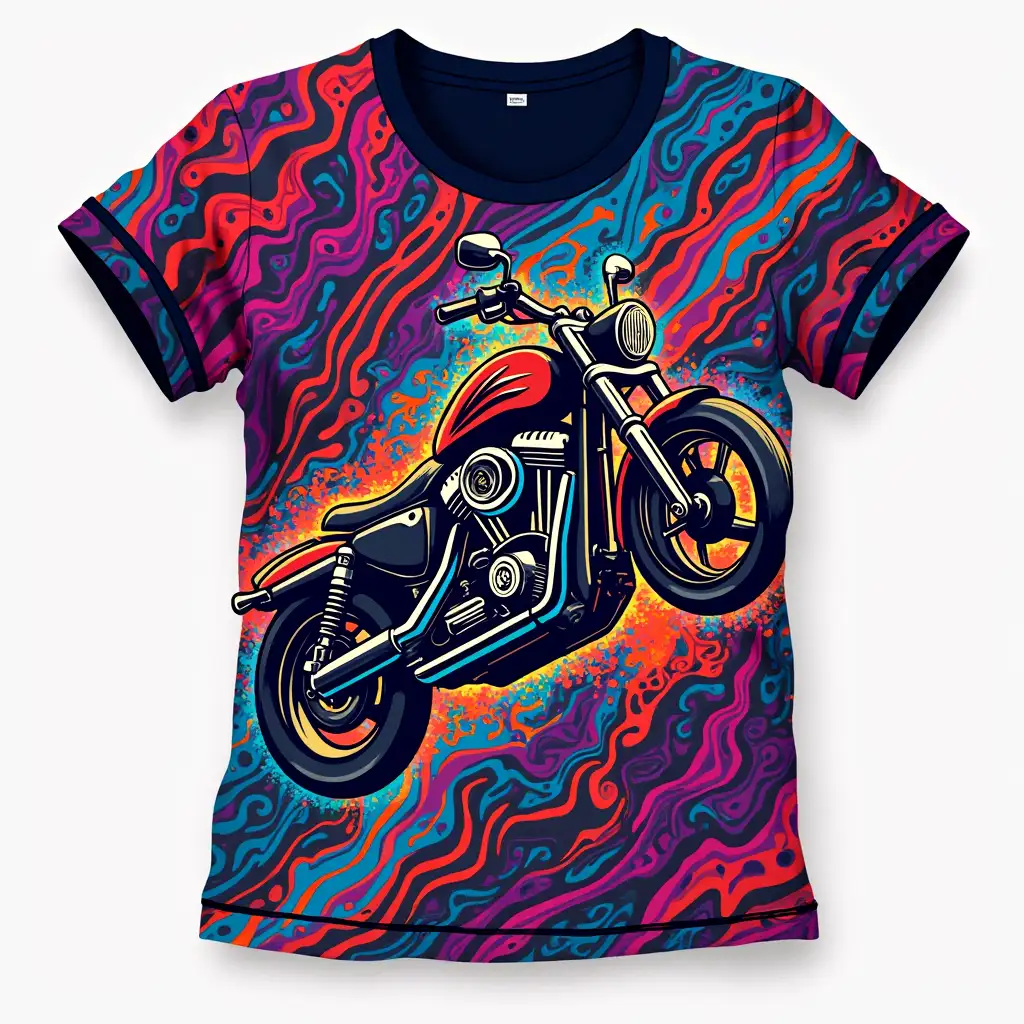 Dynamic T-shirt Print Design READ THE DETAILS AND REFER TO BOTH ATTACHED IMAGES! I'm looking for a vibrant, bold and colorful dynamic t-shirt design based on MY logo. I need this design to incorporate abstract shapes and patterns, delivered in high-resolution .png or vector files. I can provide the original logo files to the chosen artist. I want the colours pulled from the logo and flowing. The attached image is what we did on an iPad and I want similar but better quality. Multi color and color blending are ok but the logo needs hard / solid edges. No fading or blurring. All fonts to be outlined / vectorised Min thickness for the ink to grip on the fabric is ideal no less than 3mm. Ideal attributes for the freelancer: - Experience in t-shirt print design - Proficient in vector graphic software - Strong understanding of bold, colorful designs - Able to incorporate abstract shapes and patterns effectively The design should match the colors used in my logo. This design will be used for a ladies motorcycle club. As per the design i will provide. The abstract shapes and patterns should follow a fluid/organic style.