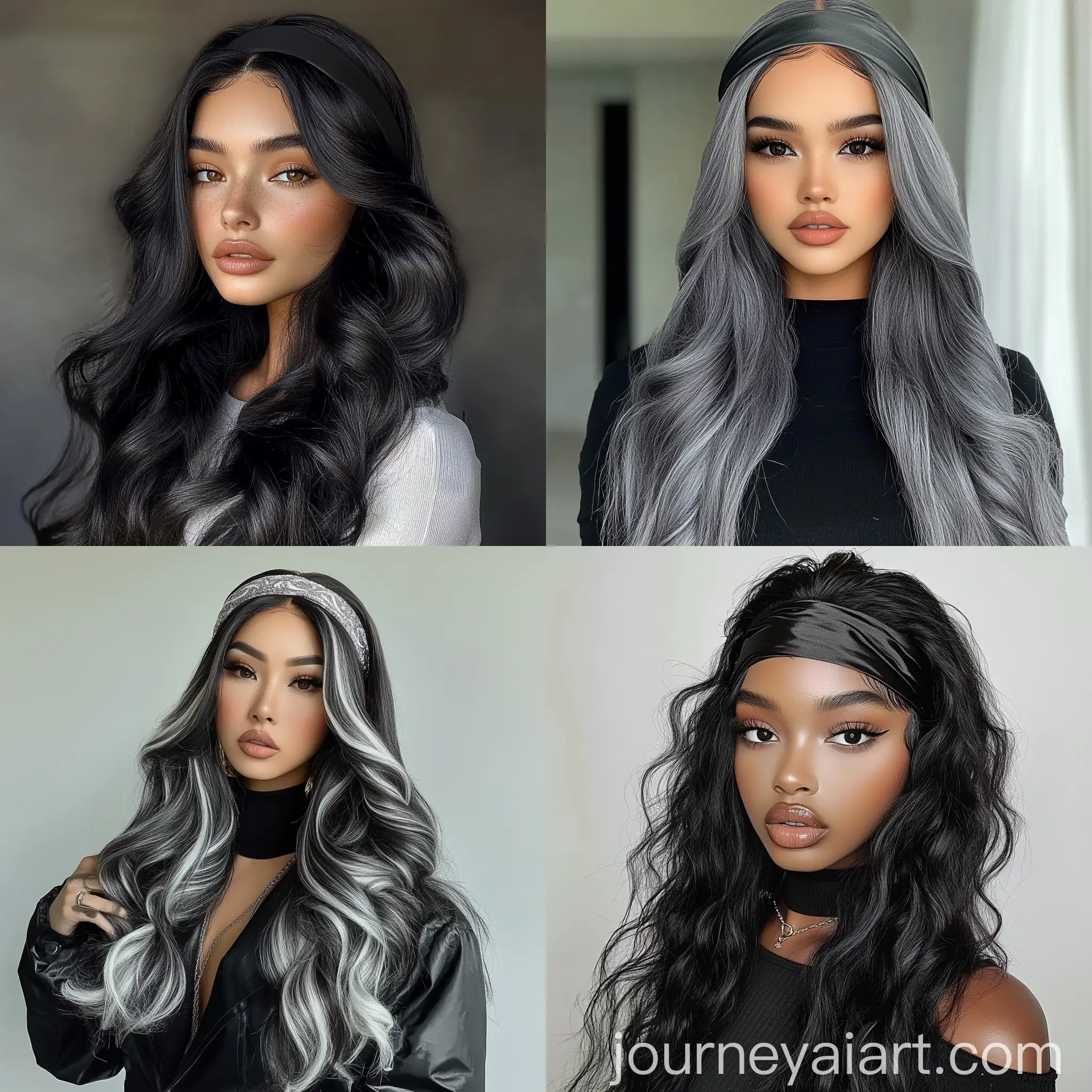 Luxe-Hair-Collection-Aesthetic-Black-and-Silver-Vietnamese-Headband-Wigs