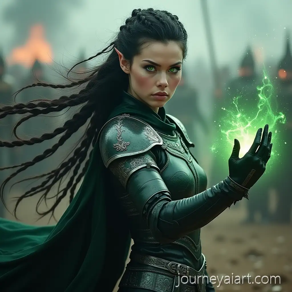 Elven-Warrior-Casting-Wind-Magic-on-Chaotic-Battlefield