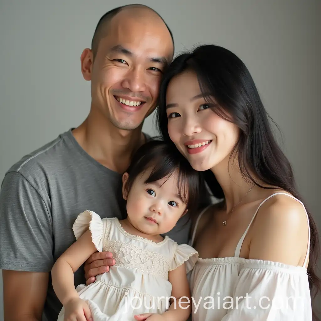 Asian-Family-with-Bald-Father-Beautiful-Wife-andAI-Image-Prompt-Expansion-Cute-Daughter-in-a-Cozy-Setting