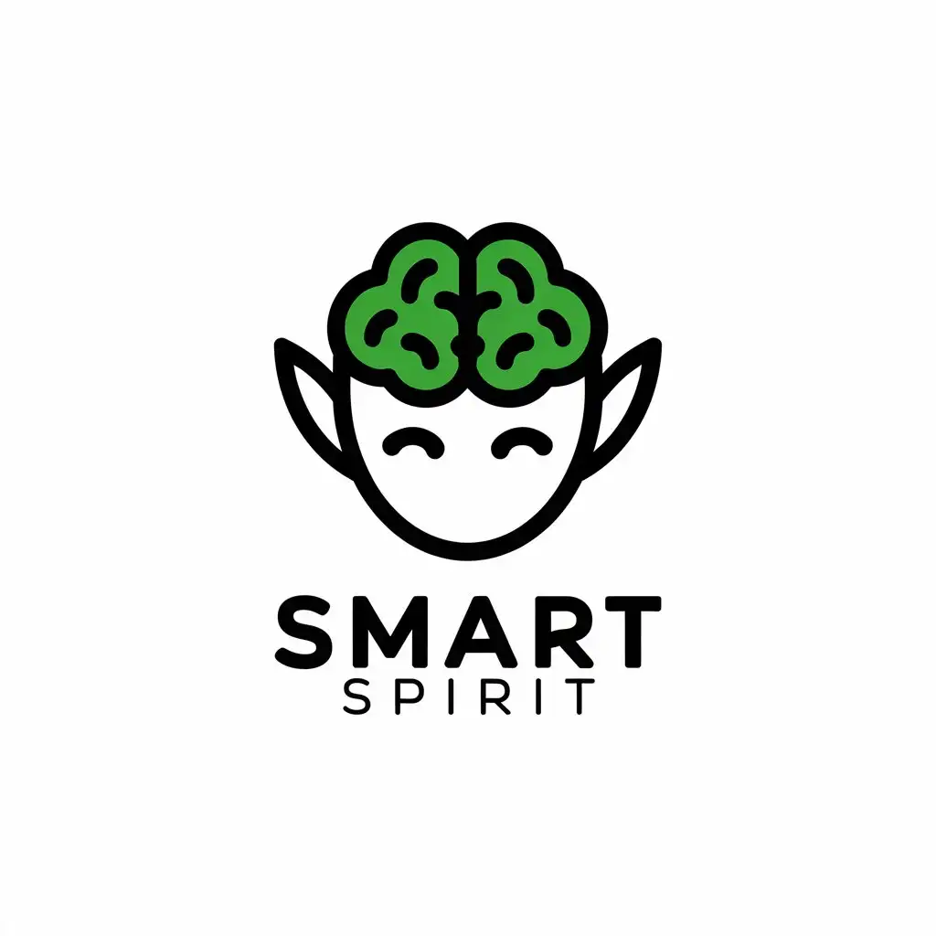 LOGO Design for Smart Spirit Vector Design with Elf Brain Symbol for Versatile Industry Use