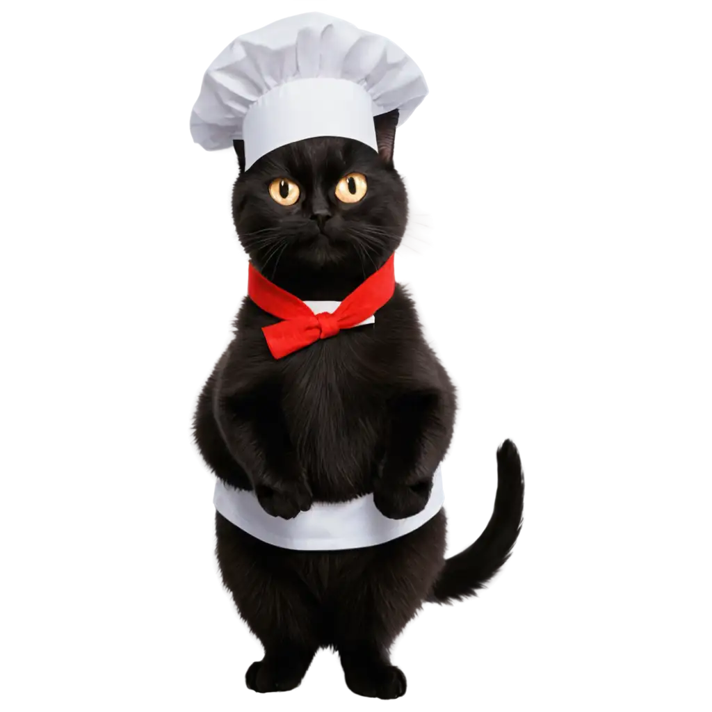 PNG-Image-of-a-Black-Cat-Wearing-Chef-Clothes-Creative-AI-Art-Prompt