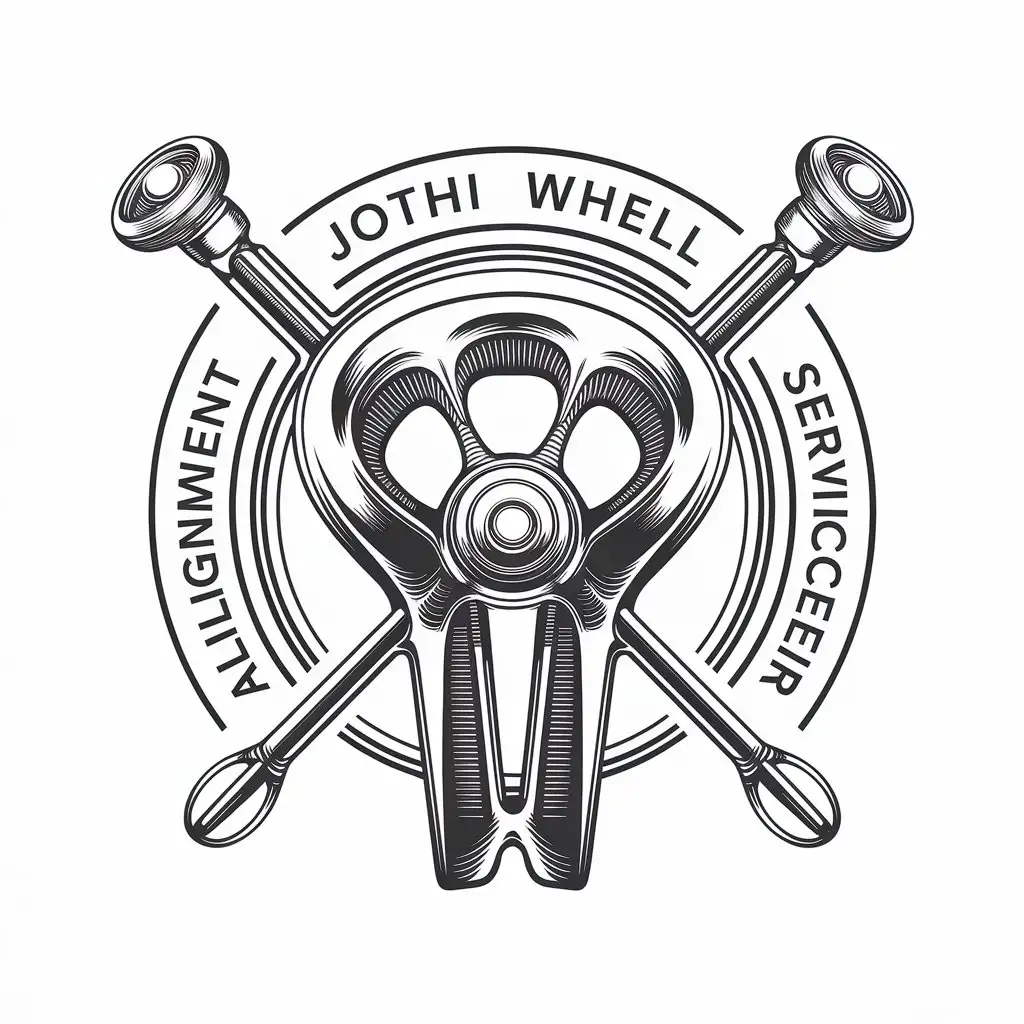 LOGO Design for JOTHI WHELL ALIGNMENT SERVICE CENTER Precision in Motion with Wheel Emblem